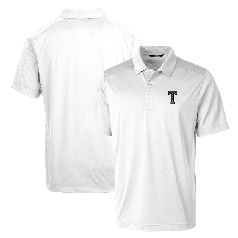 Cutter & Buck White Georgia Tech Yellow Jackets Primary Team Logo Prospect Textured Stretch Polo