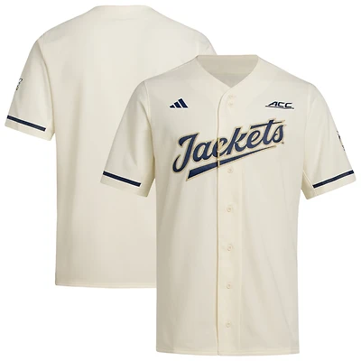 Men's adidas  Cream Georgia Tech Yellow Jackets Replica Baseball Jersey