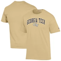 Men's Champion  Gold Georgia Tech Yellow Jackets Arch Over Logo T-Shirt