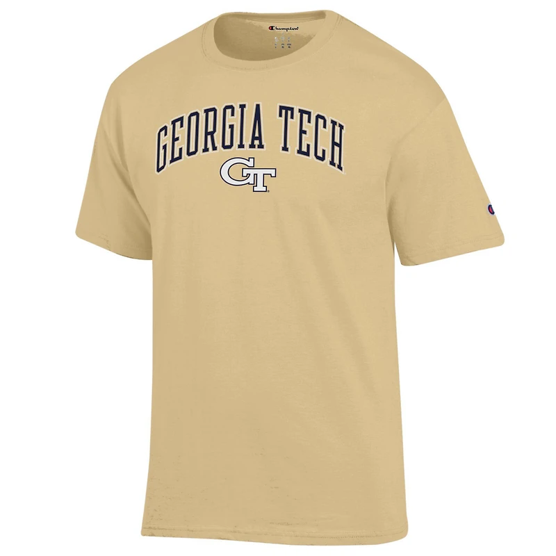 Men's Champion Gold Georgia Tech Yellow Jackets Arch Over Logo T-Shirt