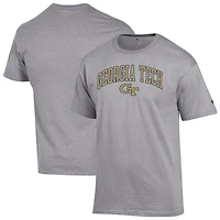Men's Champion  Heather Gray Georgia Tech Yellow Jackets Arch Over Logo T-Shirt