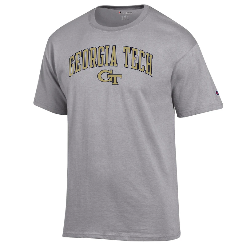 Men's Champion  Heather Gray Georgia Tech Yellow Jackets Arch Over Logo T-Shirt