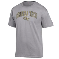 Men's Champion  Heather Gray Georgia Tech Yellow Jackets Arch Over Logo T-Shirt