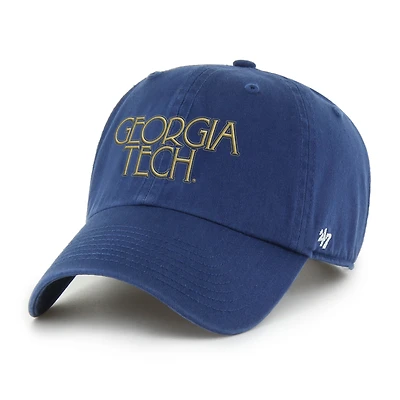 Men's '47 Navy Georgia Tech Yellow Jackets Vault Clean Up Adjustable Hat