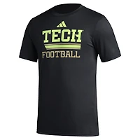 Men's adidas  Black Georgia Tech Yellow Jackets Sideline Strategy Glow Pregame T-Shirt