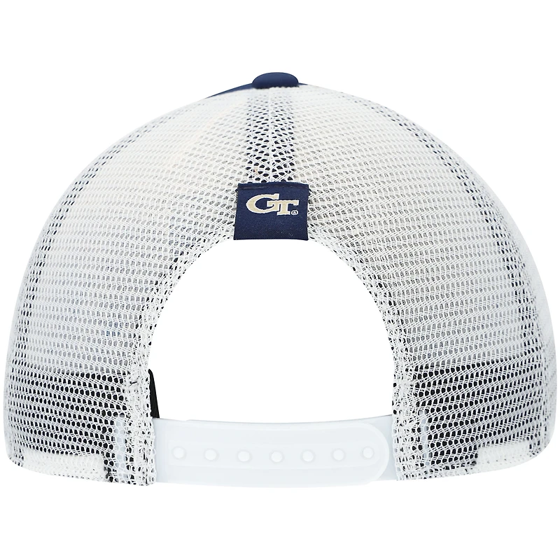 Men's adidas Navy/White Georgia Tech Yellow Jackets Wave Foam Trucker Snapback Hat