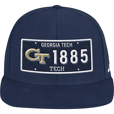 Casquette Snapback pour Homme adidas Georgia Tech Yellow Jackets Bleu Marine