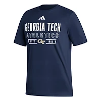 T-shirt Head of Class Fresh pour homme adidas Navy Georgia Tech Yellow Jackets