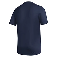 Men's adidas Navy Georgia Tech Yellow Jackets Primary Locker Logo Pre-Game AEROREADY T-Shirt