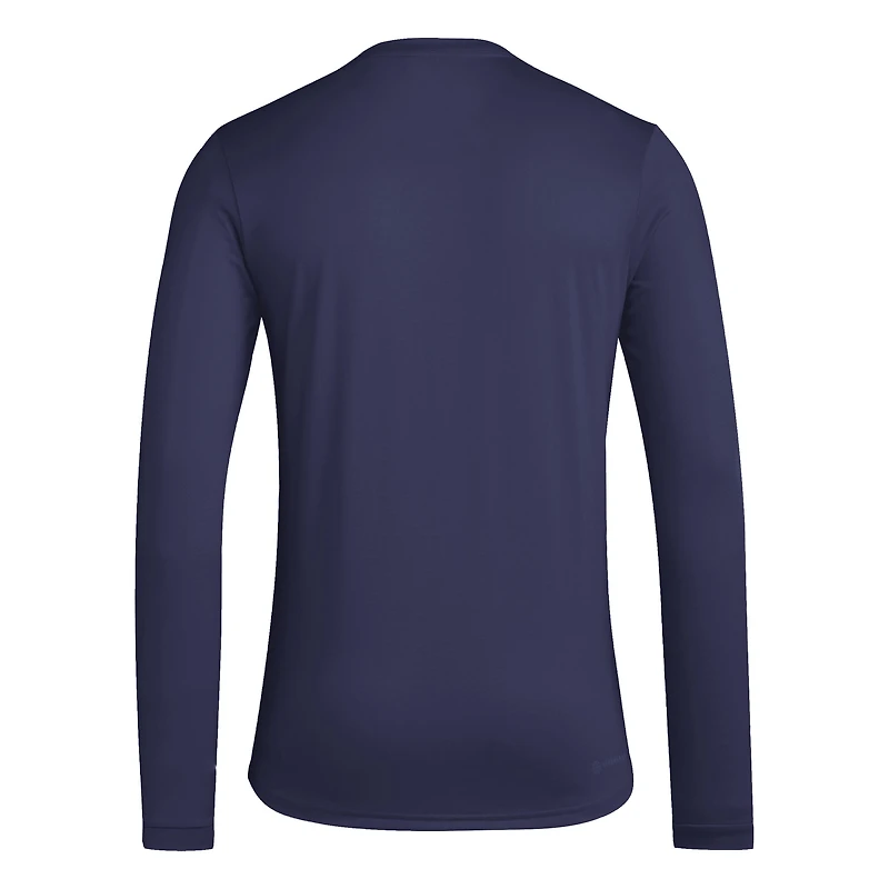 Men's adidas Navy Georgia Tech Yellow Jackets Primary Locker Logo Pre-Game Long Sleeve T-Shirt