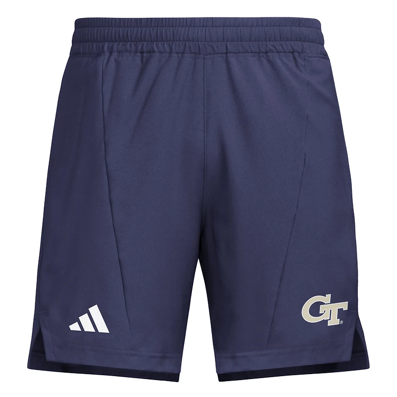 Short d'entraînement tissé adidas bleu marine Georgia Tech Yellow Jackets pour homme