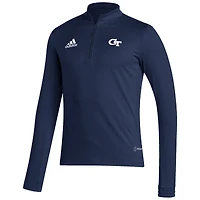 Men's adidas Navy Georgia Tech Yellow Jackets Sideline Entrada22 Quarter-Zip Pullover Top