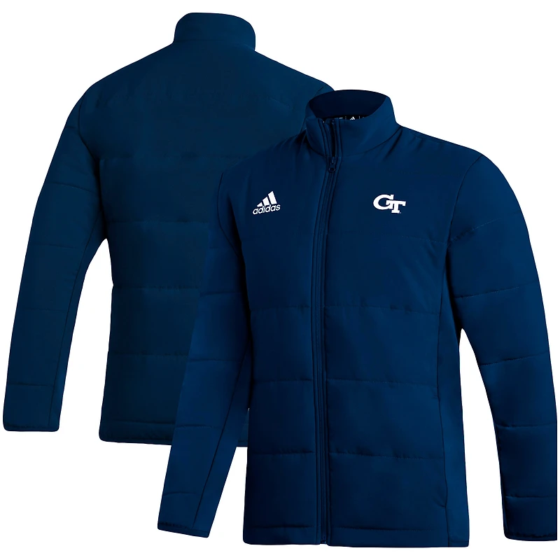 Men's adidas Navy Georgia Tech Yellow Jackets Sideline Midweight Full-Zip Jacket