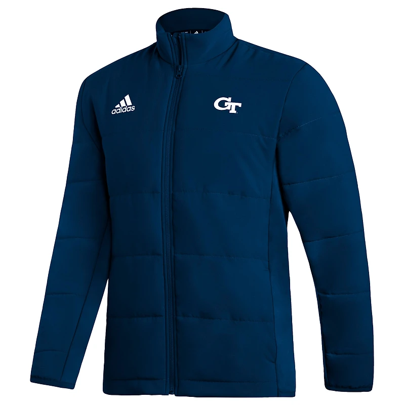 Men's adidas Navy Georgia Tech Yellow Jackets Sideline Midweight Full-Zip Jacket