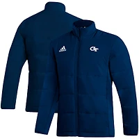 Veste zippée mi-lourde adidas Georgia Tech Yellow Jackets Sideline pour homme, bleu marine