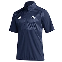 Men's adidas Navy Georgia Tech Yellow Jackets Sideline Short Sleeve Quarter-Zip Pullover Top