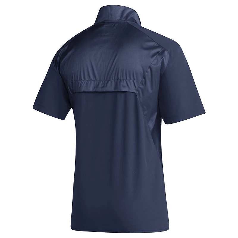 Men's adidas Navy Georgia Tech Yellow Jackets Sideline Short Sleeve Quarter-Zip Pullover Top