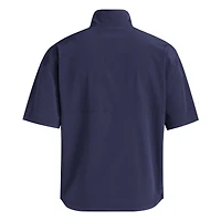Pull à manches courtes tissé zippé quart de tour adidas bleu marine Georgia Tech Yellow Jackets pour homme