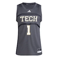 Men's adidas #1 Gray Georgia Tech Yellow Jackets Replica Swingman Jersey