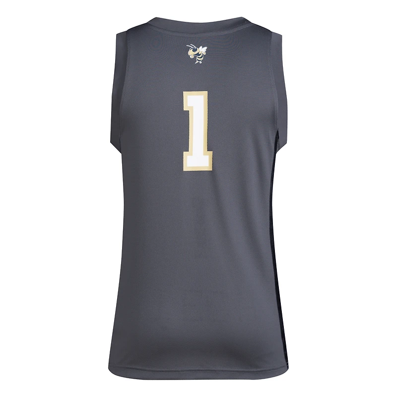 Men's adidas #1 Gray Georgia Tech Yellow Jackets Replica Swingman Jersey