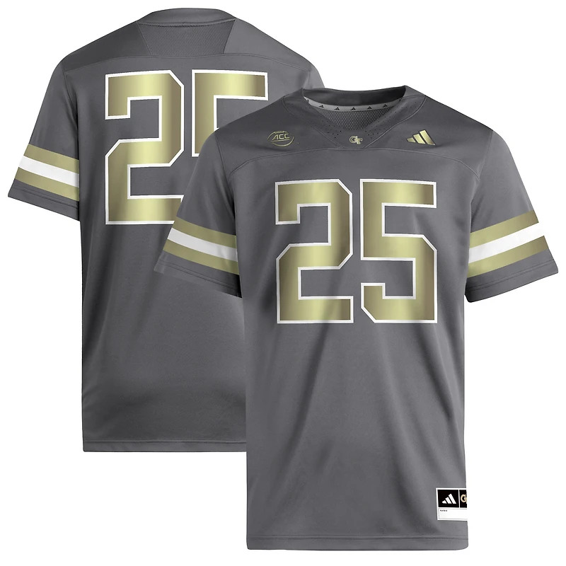 Men's adidas #25 Gray Georgia Tech Yellow Jackets Premier Jersey