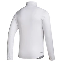 Men's adidas White Georgia Tech Yellow Jackets Sideline Stadium Knit Quarter-Zip Pullover Top