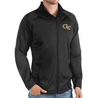 Veste de golf zippée intégrale Antigua Black Georgia Tech Yellow Jackets pour homme