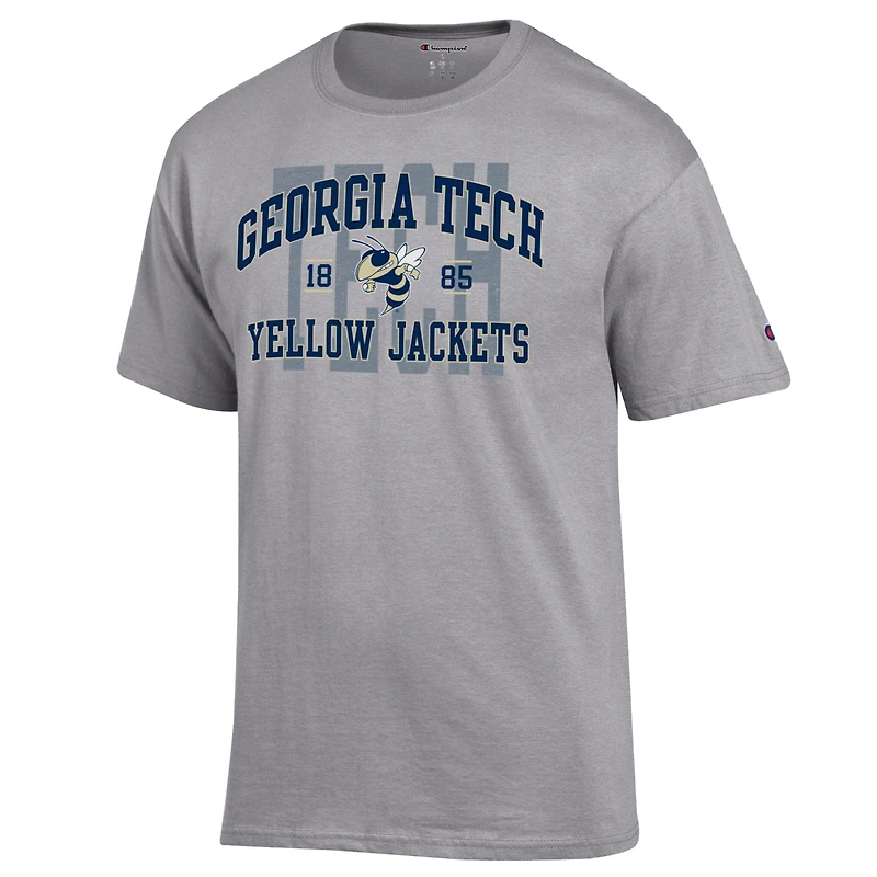 Men's Champion Heather Gray Georgia Tech Yellow Jackets Varsity T-Shirt
