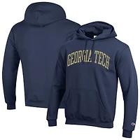 Sweat à capuche en polaire Basic Arch pour homme Champion Navy Georgia Tech Yellow Jackets