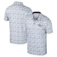 Polo à imprimé intégral pour homme Colosseum Blue Georgia Tech Yellow Jackets It's Time!