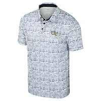 Polo à imprimé intégral pour homme Colosseum Blue Georgia Tech Yellow Jackets It's Time!