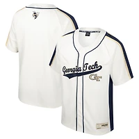 Colosseum Cream Georgia Tech Yellow Jackets Maillot de baseball boutonné Ruth pour hommes