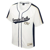 Colosseum Cream Georgia Tech Yellow Jackets Maillot de baseball boutonné Ruth pour hommes