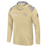 Men's Colosseum Gold Georgia Tech Yellow Jackets OHT Military Appreciation Quarter-Zip Hoodie Jacket