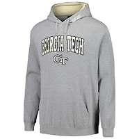 Sweat à capuche Colosseum Heathered Grey Georgia Tech Yellow Jackets Arch & Logo 3.0 pour homme