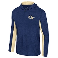 Men's Colosseum Navy Georgia Tech Yellow Jackets Always Sunny Quarter-Zip Hoodie