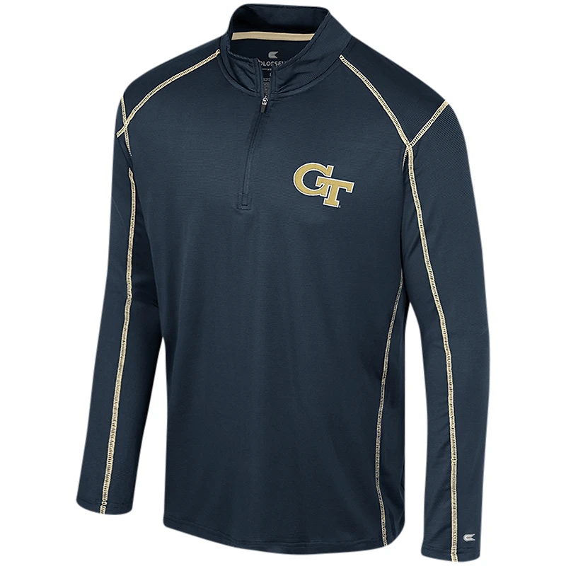 Men's Colosseum Navy Georgia Tech Yellow Jackets Cameron Quarter-Zip Windshirt