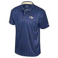 Polo imprimé football pour homme Colosseum bleu marine des Yellow Jackets de Georgia Tech