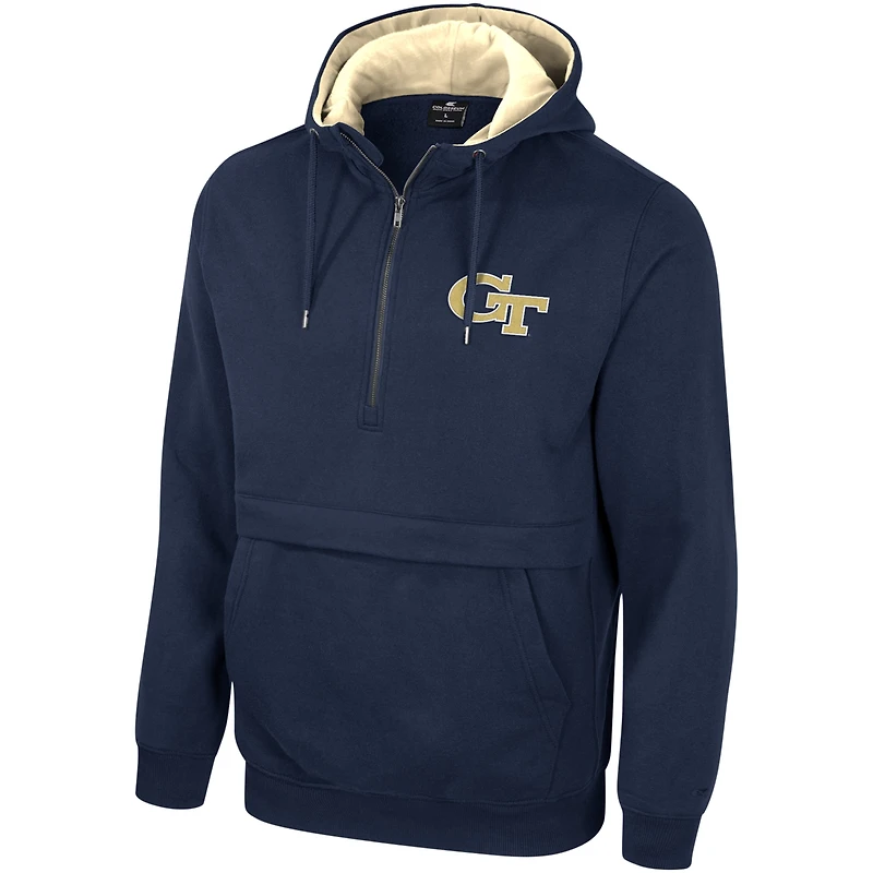 Sweat à capuche demi-zip Colosseum Navy Georgia Tech Yellow Jackets pour hommes