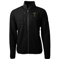Men's Cutter & Buck Black Georgia Tech Yellow Jackets Cascade Eco Sherpa Fleece Full-Zip Jacket