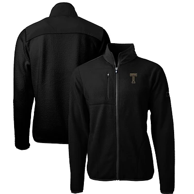 Men's Cutter & Buck Black Georgia Tech Yellow Jackets Cascade Eco Sherpa Fleece Full-Zip Jacket
