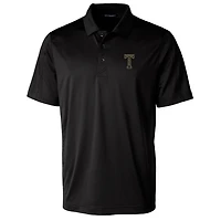 Polo extensible texturé pour homme Cutter & Buck noir avec logo de l'équipe Georgia Tech Yellow Jackets, grande taille