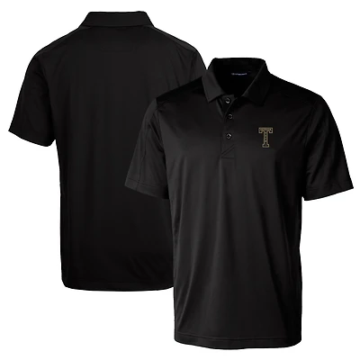 Polo extensible texturé pour homme Cutter & Buck noir avec logo de l'équipe Georgia Tech Yellow Jackets, grande taille