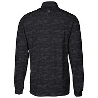 Men's Cutter & Buck Black Georgia Tech Yellow Jackets Vault Traverse Camo Print Stretch Quarter-Zip Pullover Top