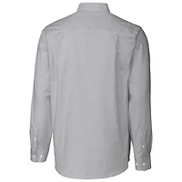 Chemise boutonnée à manches longues et rayures Oxford extensibles pour homme, couleur anthracite, des Georgia Tech Yellow Jackets de Cutter & Buck