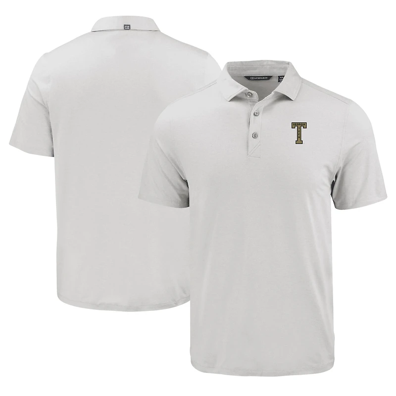 Men's Cutter & Buck Gray Georgia Tech Yellow Jackets Coastline Epic Comfort Eco Recycled Polo