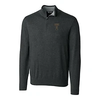 Men's Cutter & Buck Heather Charcoal Georgia Tech Yellow Jackets Lakemont Quarter-Zip Pullover Sweater