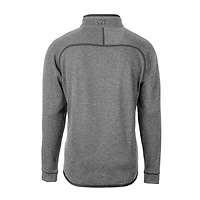 Men's Cutter & Buck Heather Gray Georgia Tech Yellow Jackets Mainsail Sweater-Knit Big Tall Half-Zip Pullover Jacket