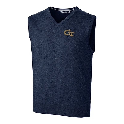 Men's Cutter & Buck Navy GA Tech Yellow Jackets Big Tall Lakemont Vest