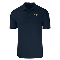 Polo recyclé extensible écologique Forge pour homme Cutter & Buck bleu marine Georgia Tech Yellow Jackets, grandes tailles